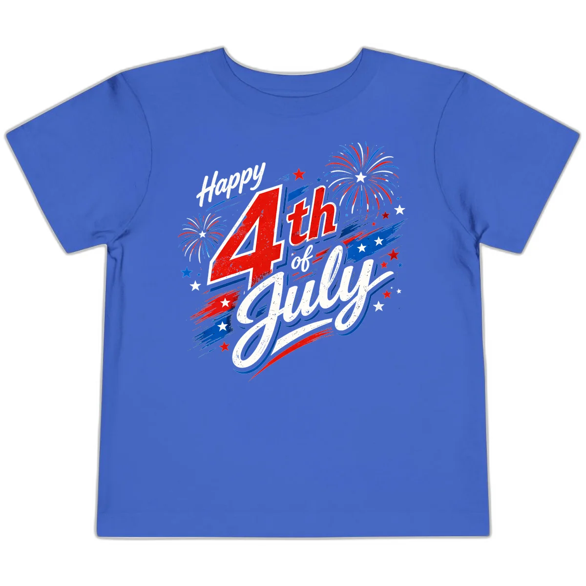 Happy 4th of July Fireworks Toddler T-Shirt in True Royal