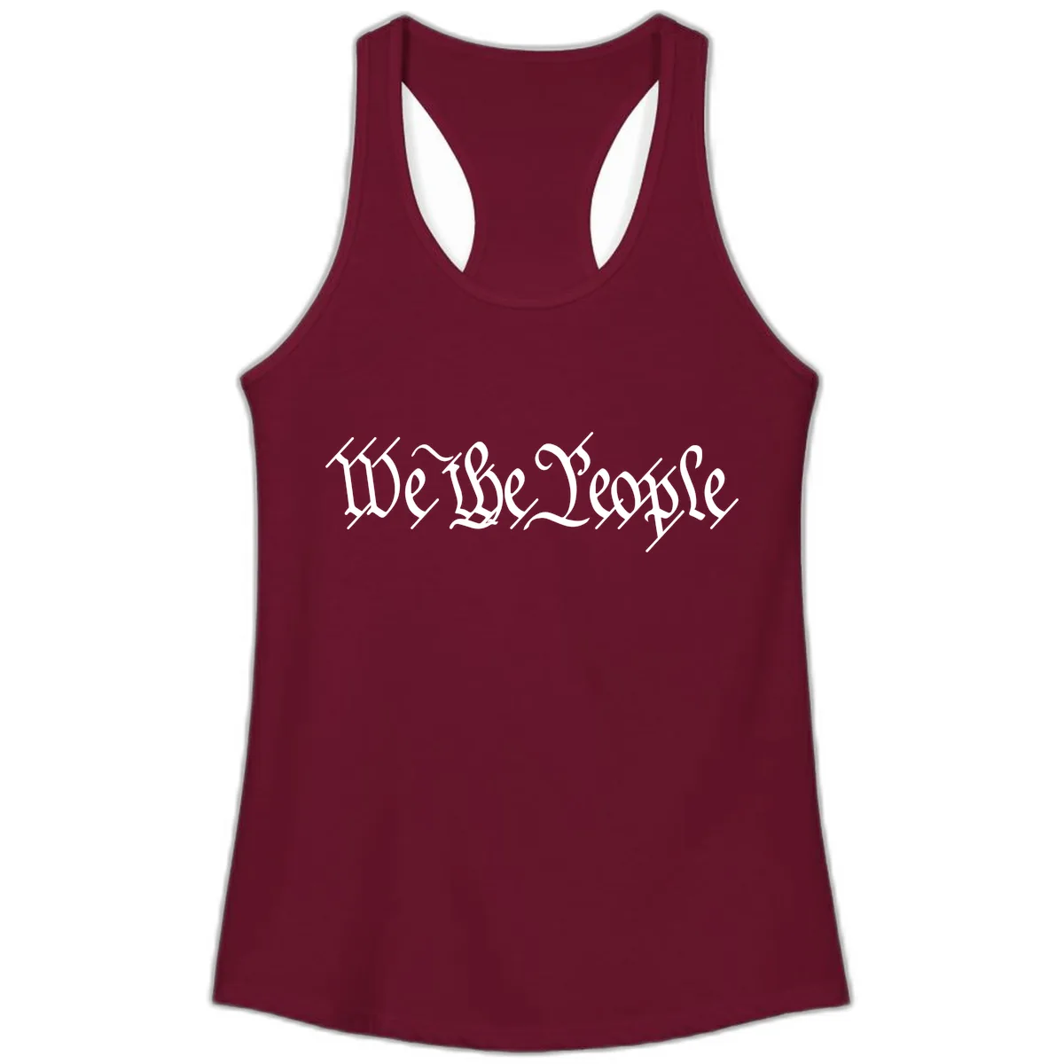 We The People Semiquincentennial Founding Principles Ladies Tank in Solid Cardinal Red