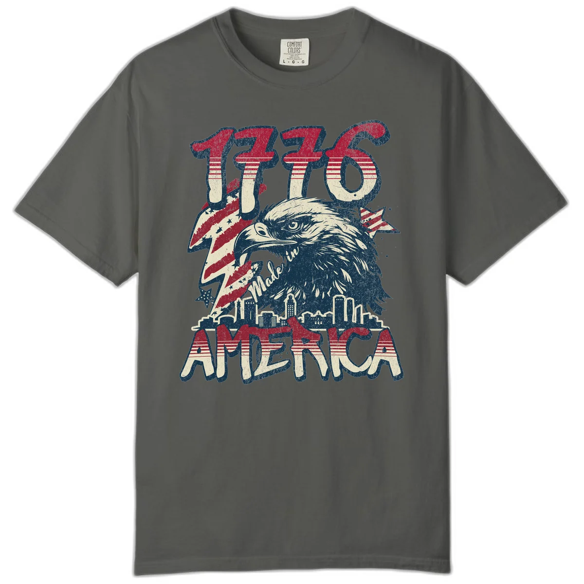 1776 Made in America Comfort Tee in Pepper