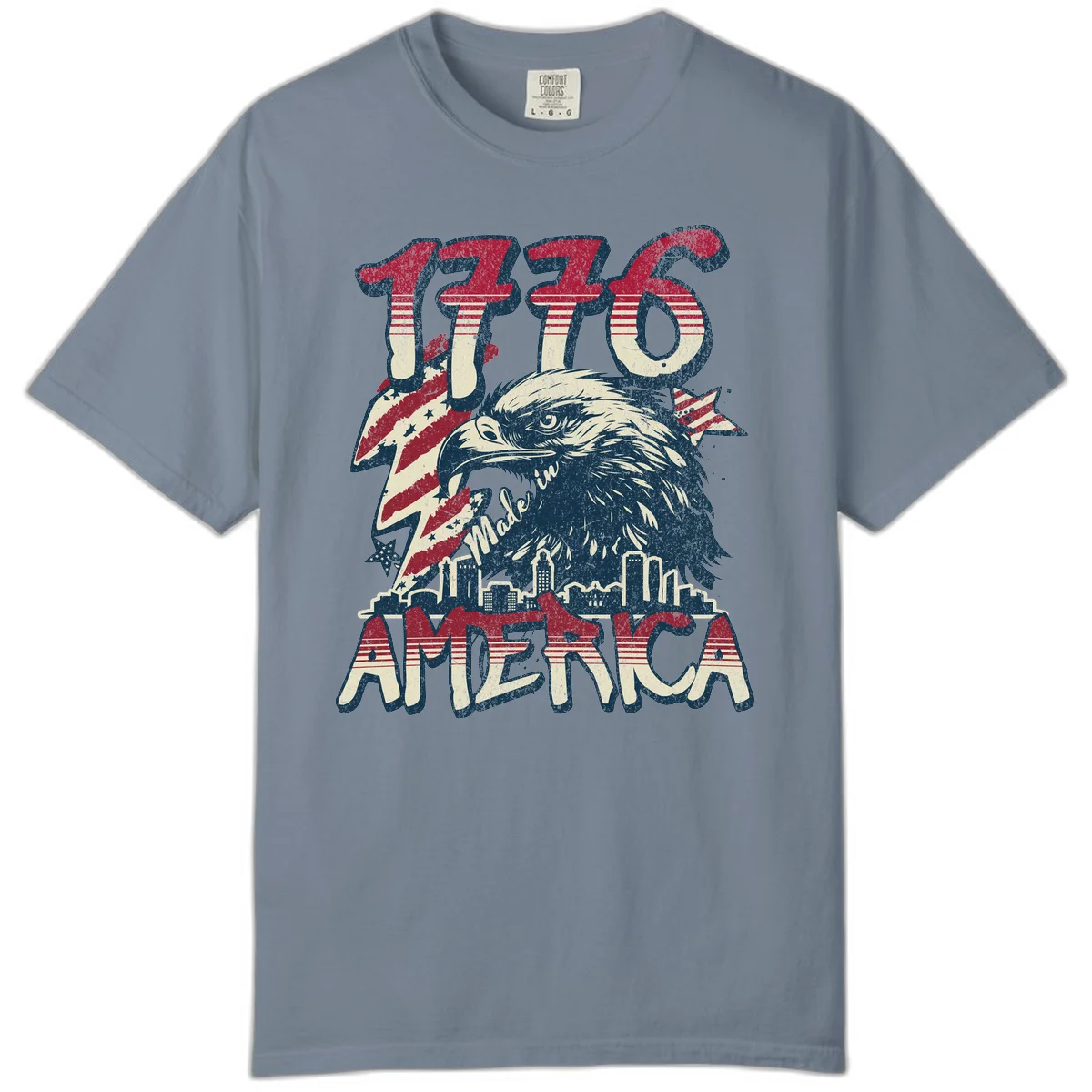 1776 Made in America Comfort Tee in Blue Jean