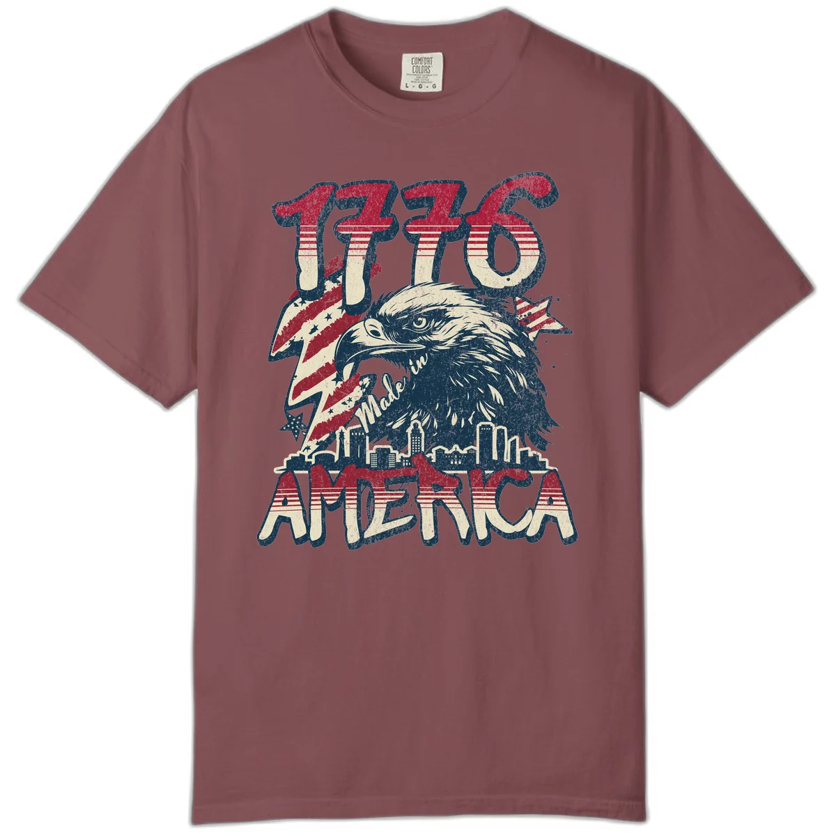 1776 Made in America Comfort Tee in Brick