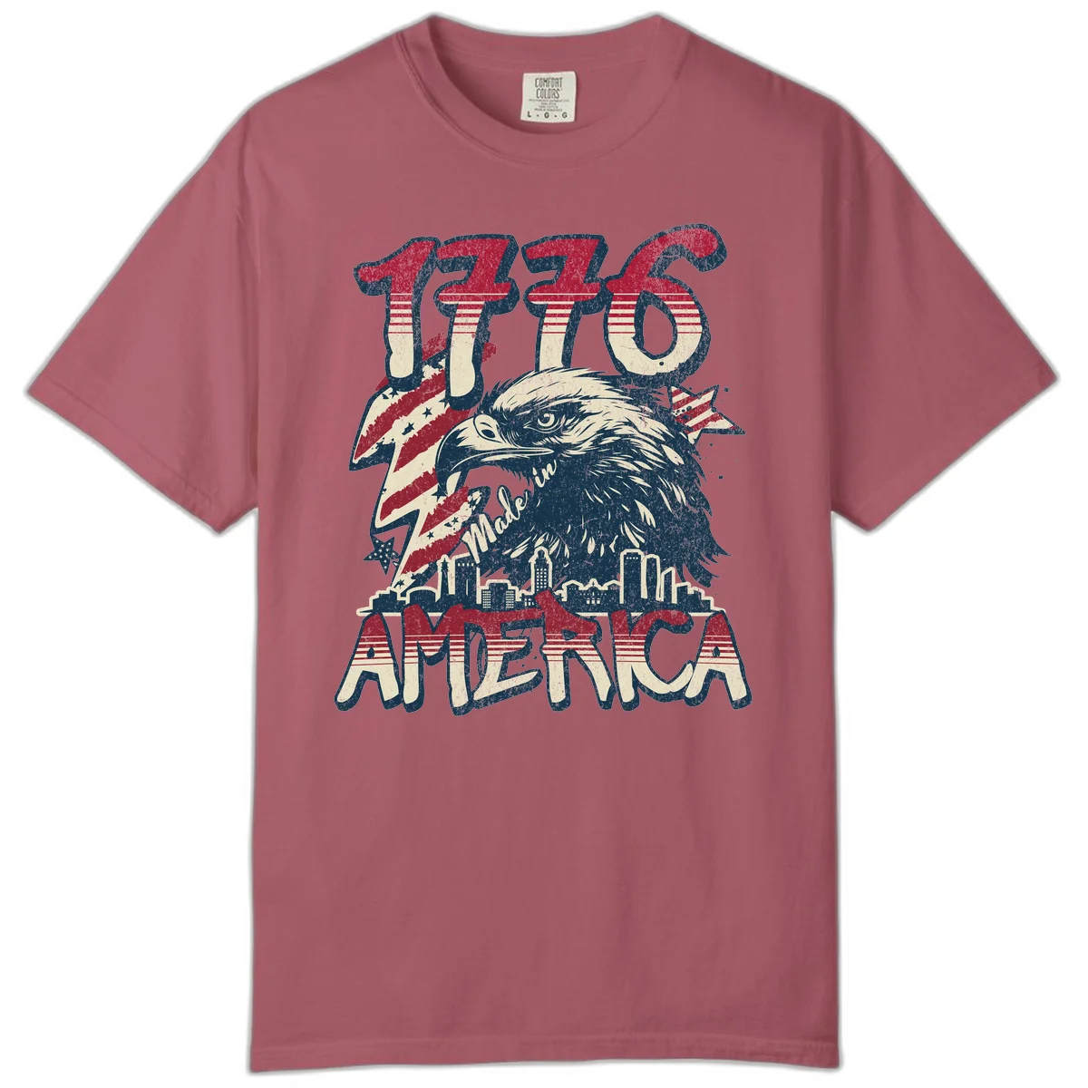 1776 Made in America Comfort Tee in Crimson