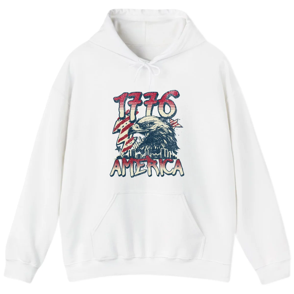 1776 Made in America Hoodie in White