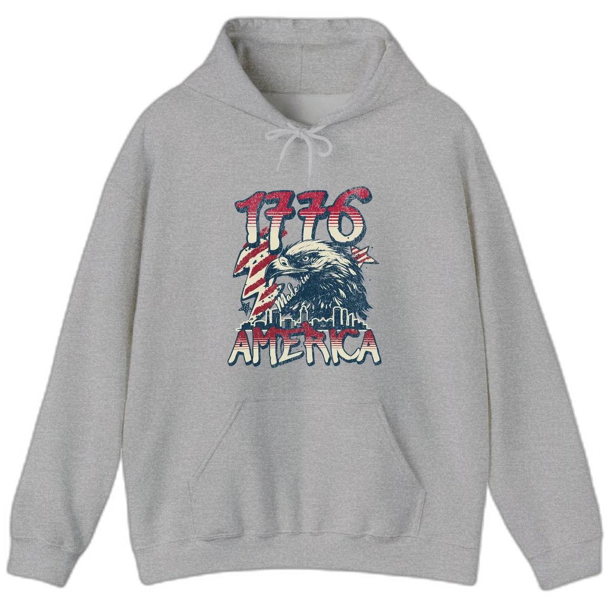 1776 Made in America Hoodie in Sport Grey