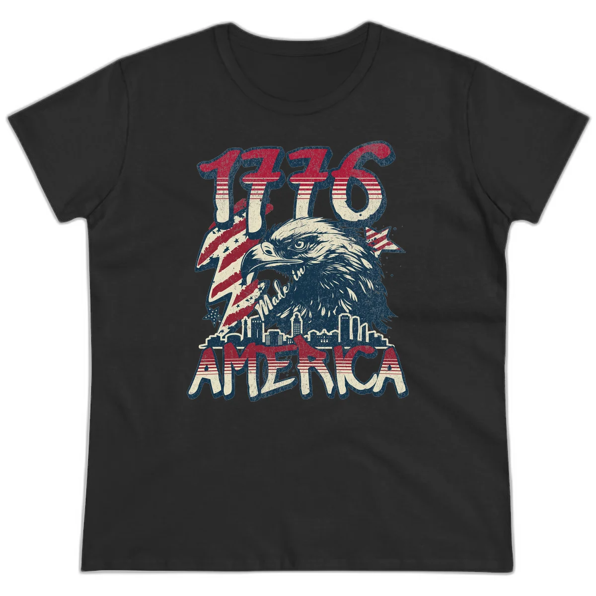 1776 Made in America Ladies Tee in Black