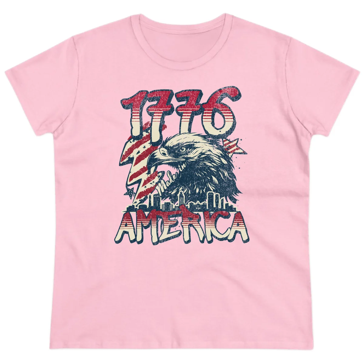 1776 Made in America Ladies Tee in Light Pink