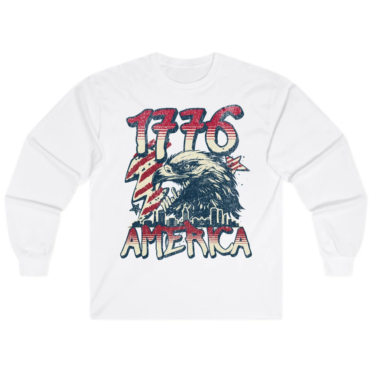 1776 Made in America Long Sleeve in White