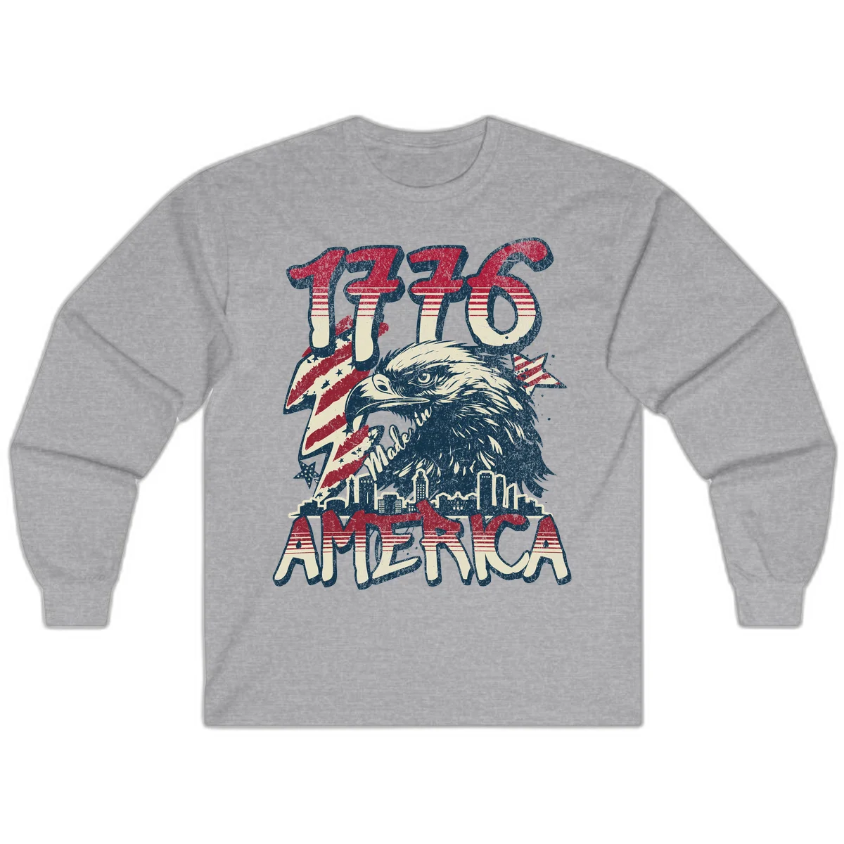 1776 Made in America Long Sleeve in Sport Grey