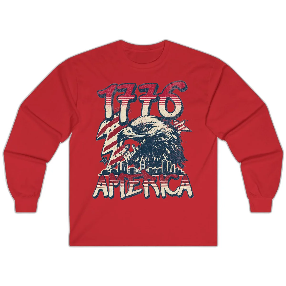 1776 Made in America Long Sleeve in Red