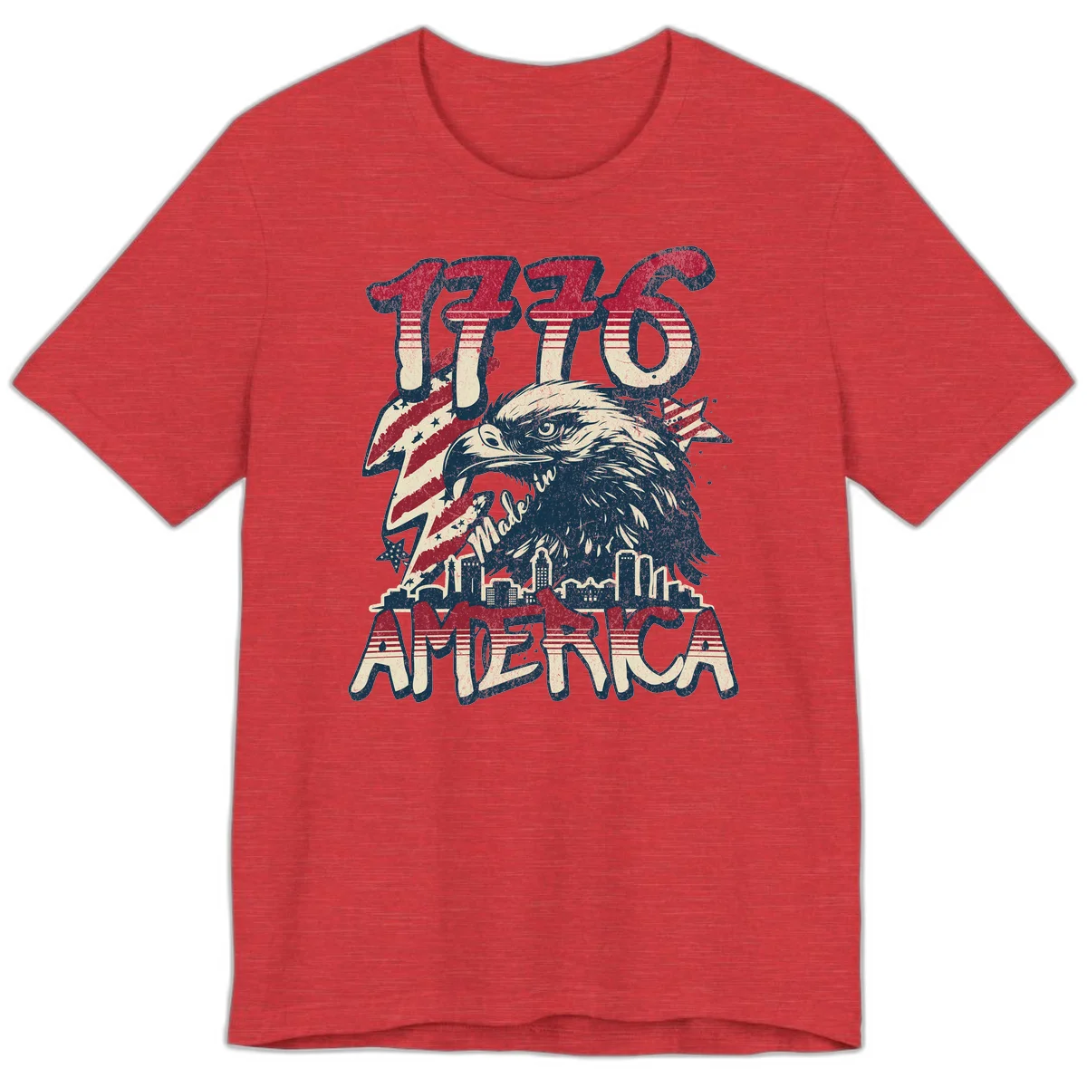 1776 Made in America Premium T-Shirt in Heather Red
