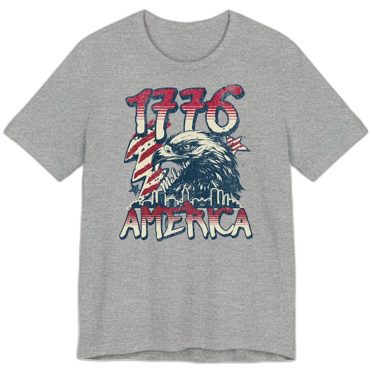 1776 Made in America Premium T-Shirt in Athletic Heather