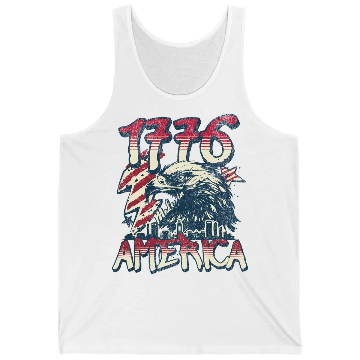 1776 Made in America Tank in White