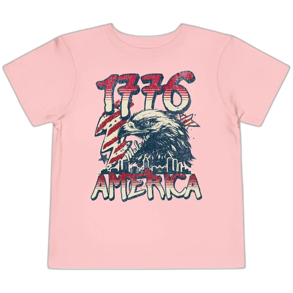 1776 Made in America Toddler T-Shirt in Pink