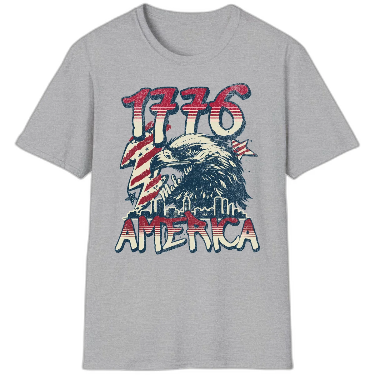 1776 Made in America T-Shirt in Sport Grey