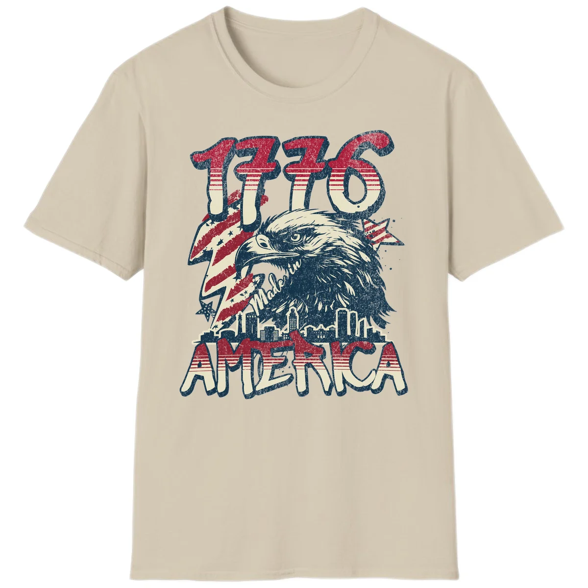 1776 Made in America T-Shirt in Sand