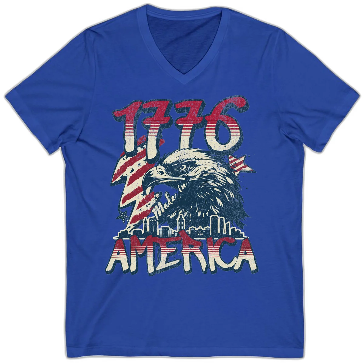 1776 Made in America V-Neck in True Royal