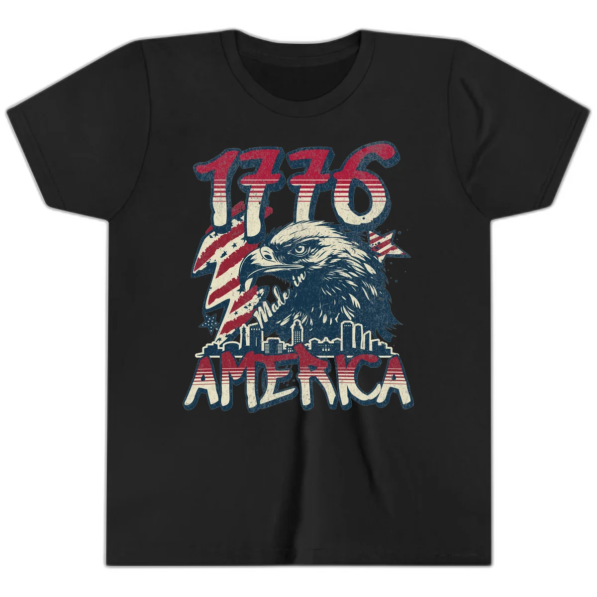 1776 Made in America Youth T-Shirt in Black