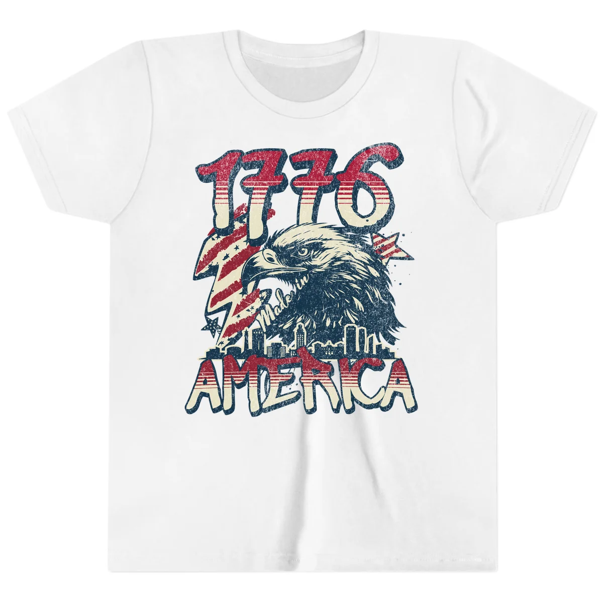 1776 Made in America Youth T-Shirt in White