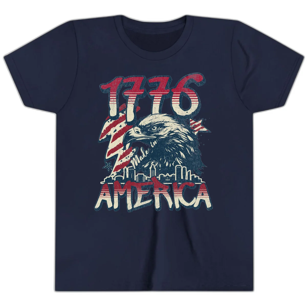 1776 Made in America Youth T-Shirt in Navy