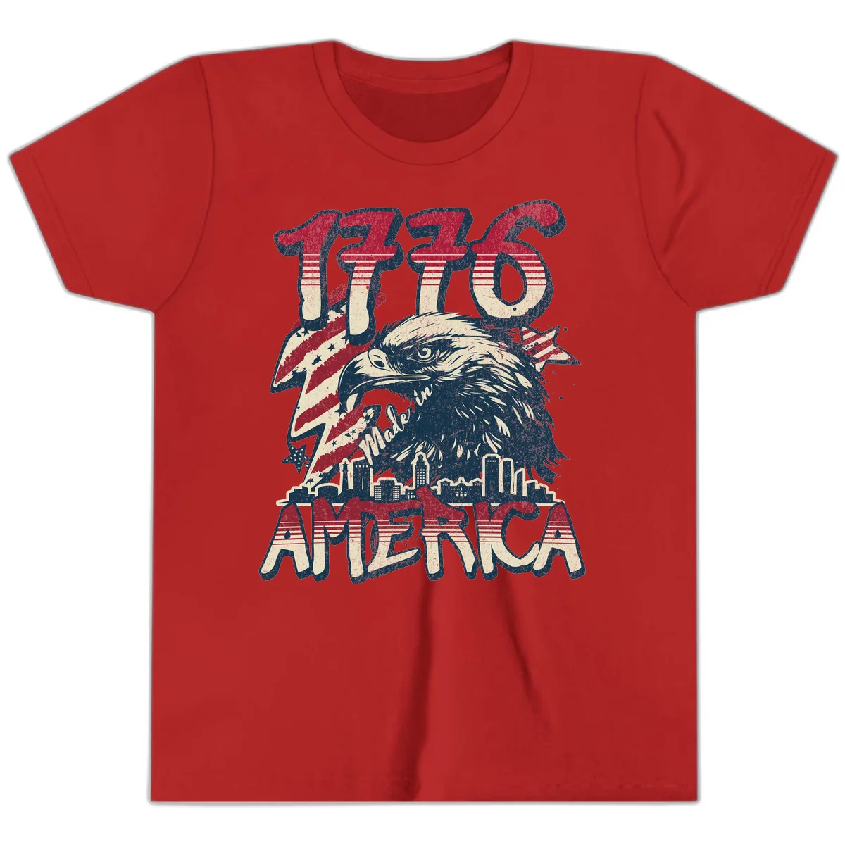 1776 Made in America Youth T-Shirt in Red