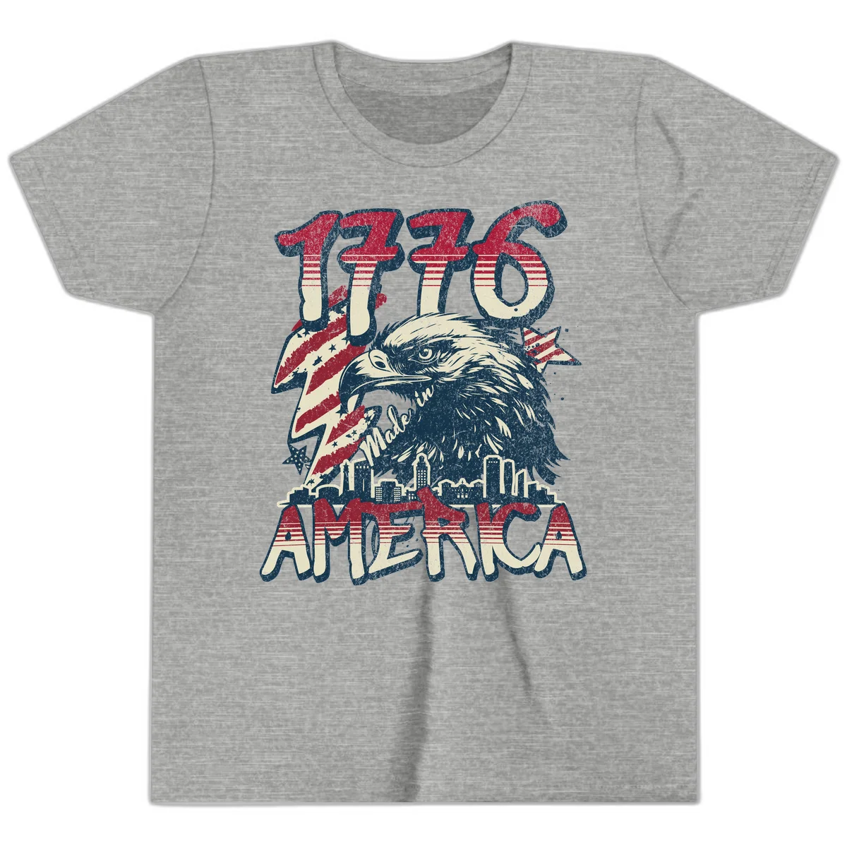 1776 Made in America Youth T-Shirt in Athletic Heather