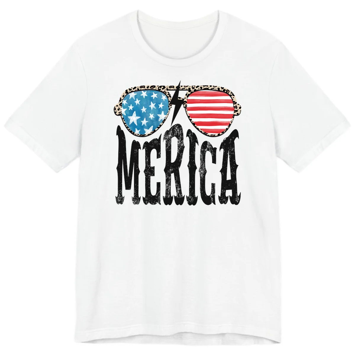 Patriotic Leopard Print Sunglasses Merica Premium T-Shirt in White