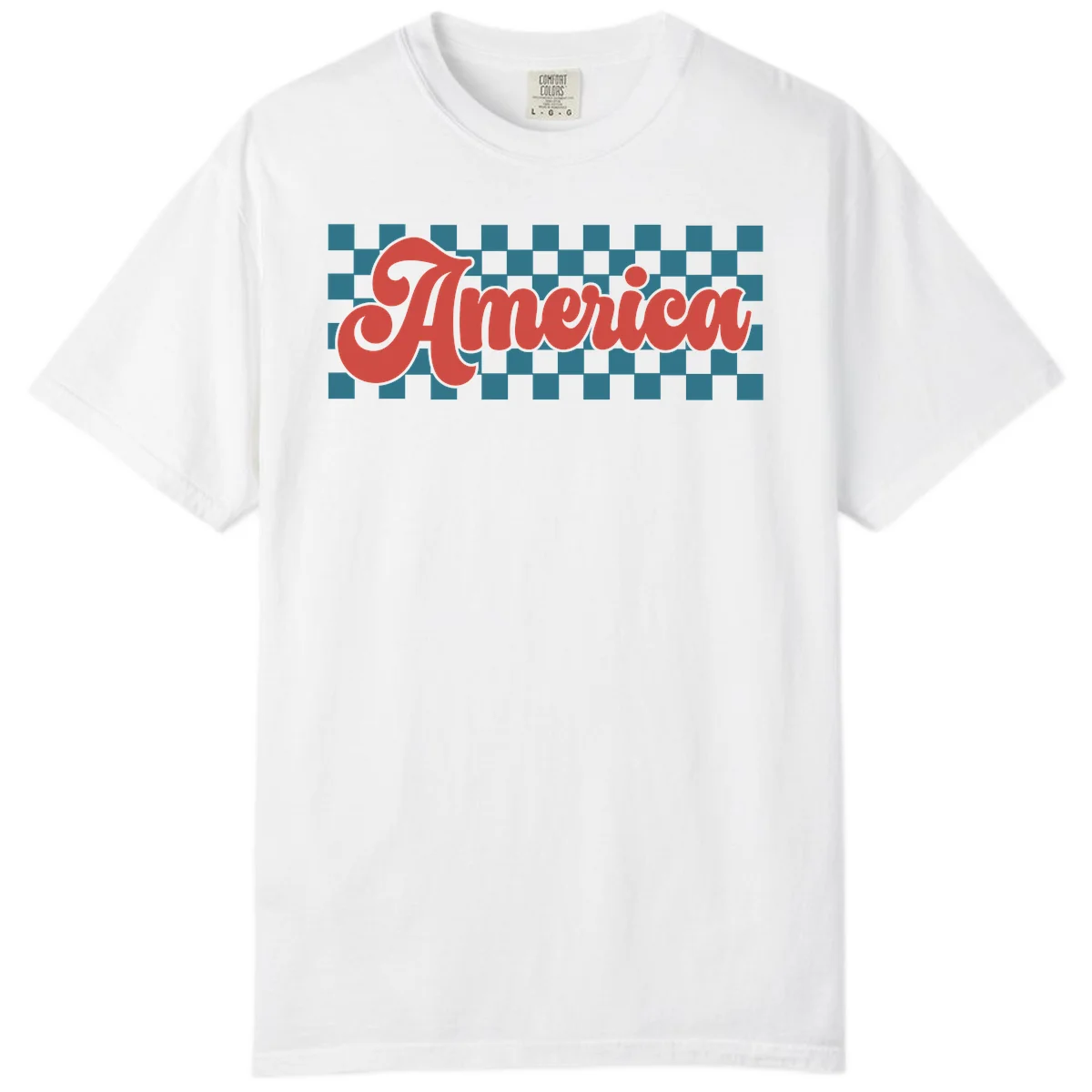 Retro America Checkerboard Comfort Color in White