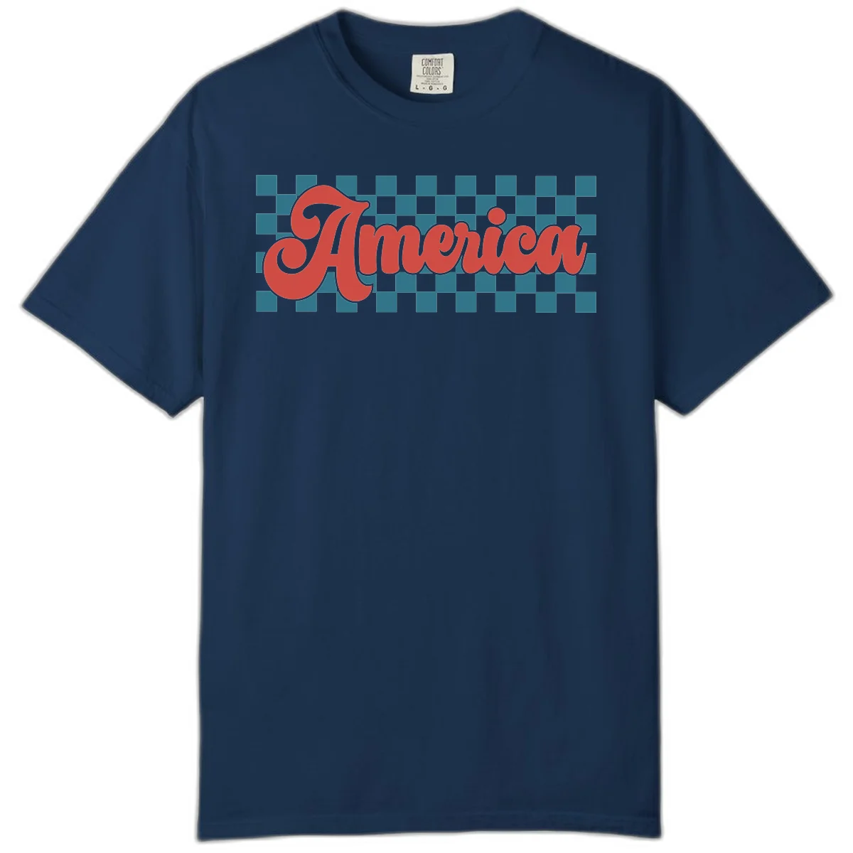 Retro America Checkerboard Comfort Color in Navy