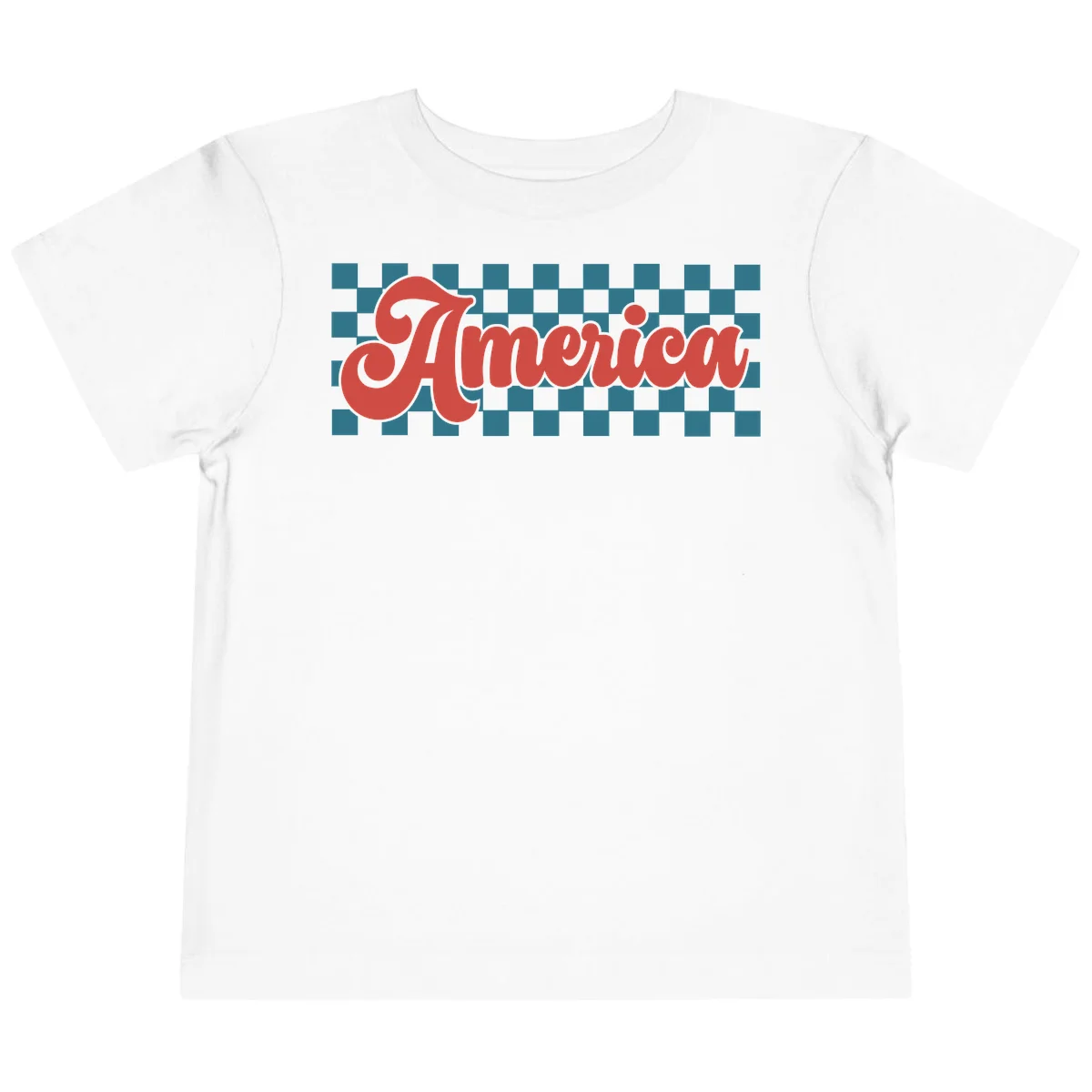 Retro America Checkerboard Toddler T-Shirt in White