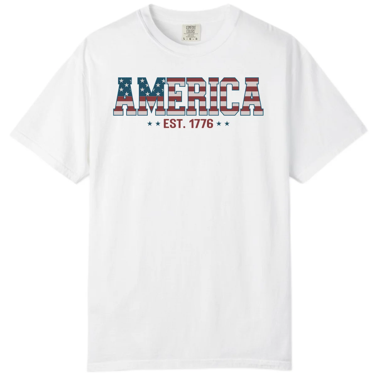 America Established 1776 Comfort Color in White