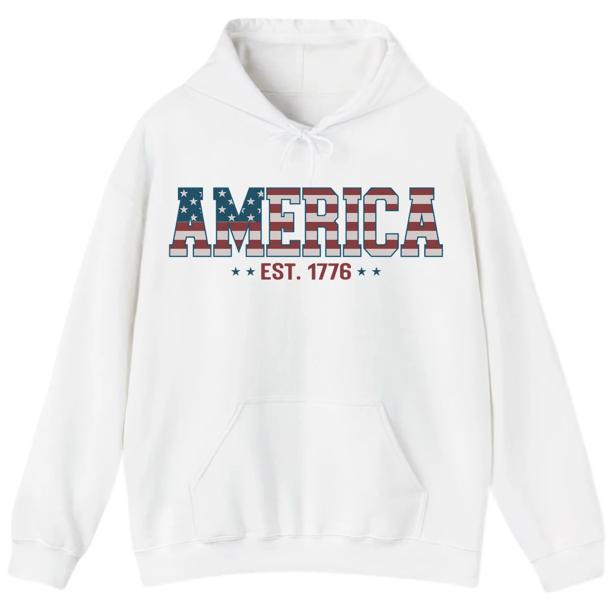 America Established 1776 Hoodie in White