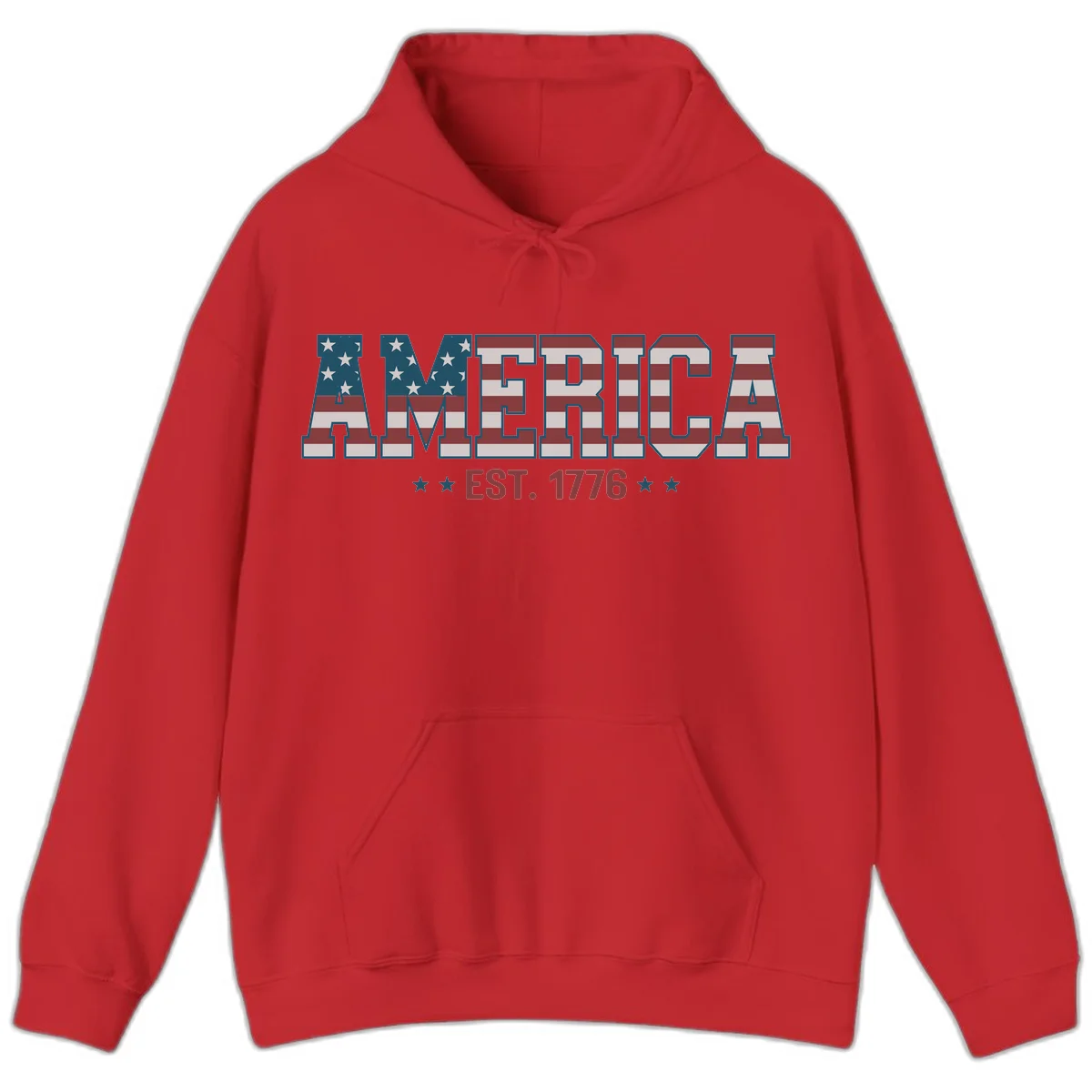 America Established 1776 Hoodie in Red