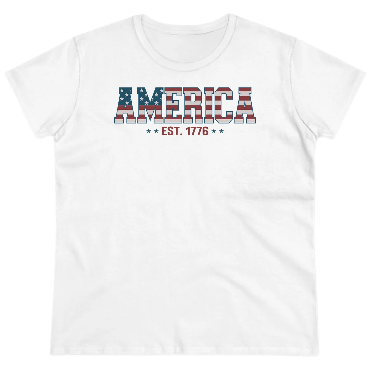 America Established 1776 Ladies Tee in White