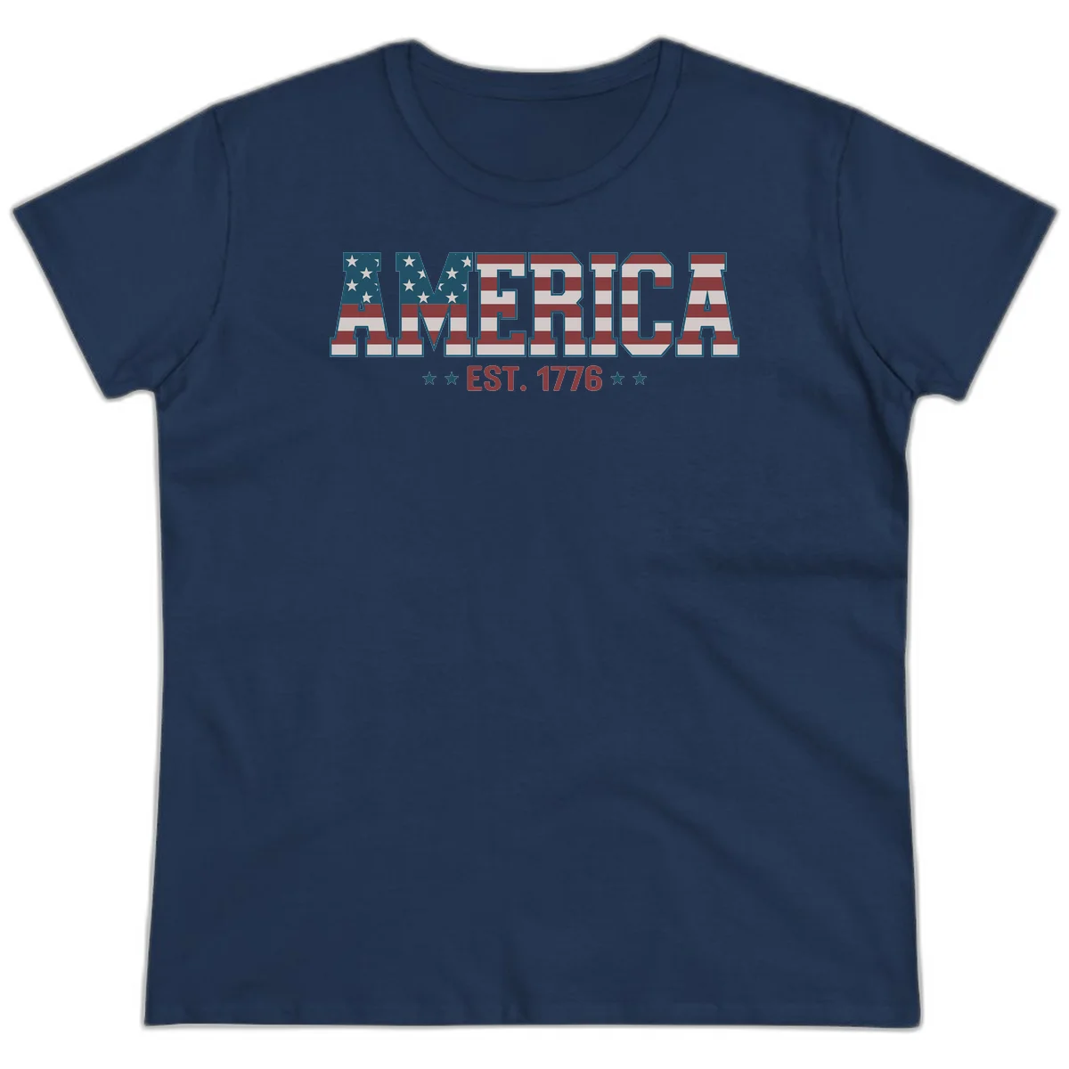 America Established 1776 Ladies Tee in Navy