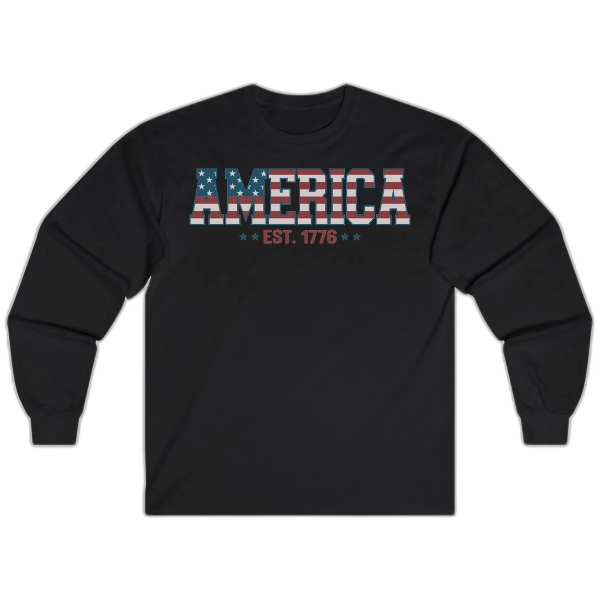 America Established 1776 Long Sleeve in Black