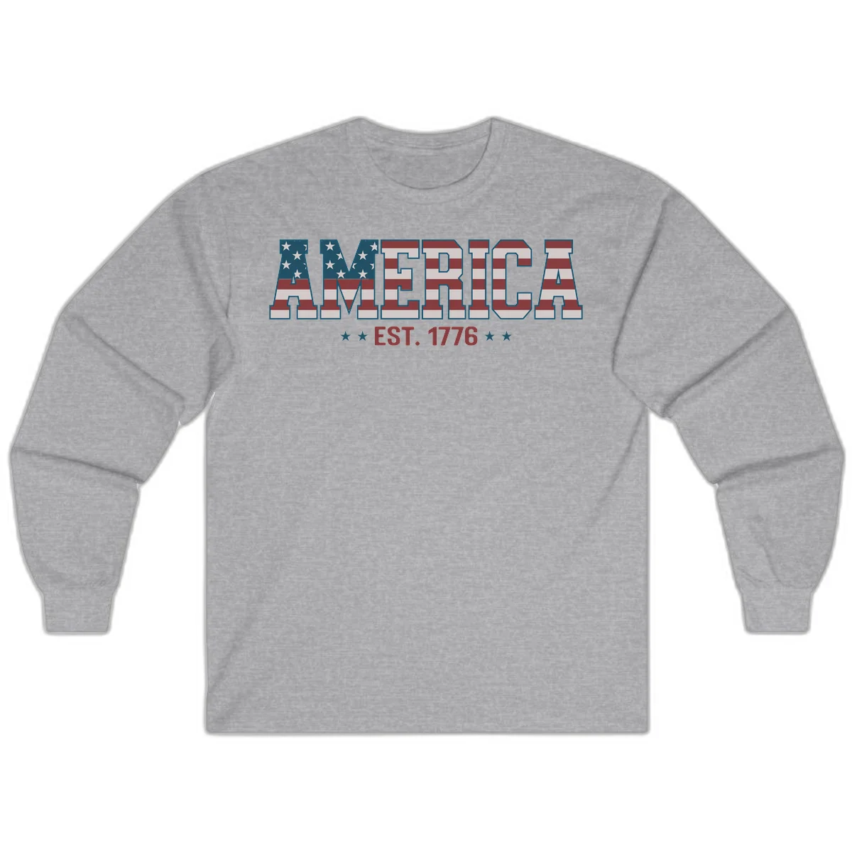 America Established 1776 Long Sleeve in Sport Grey