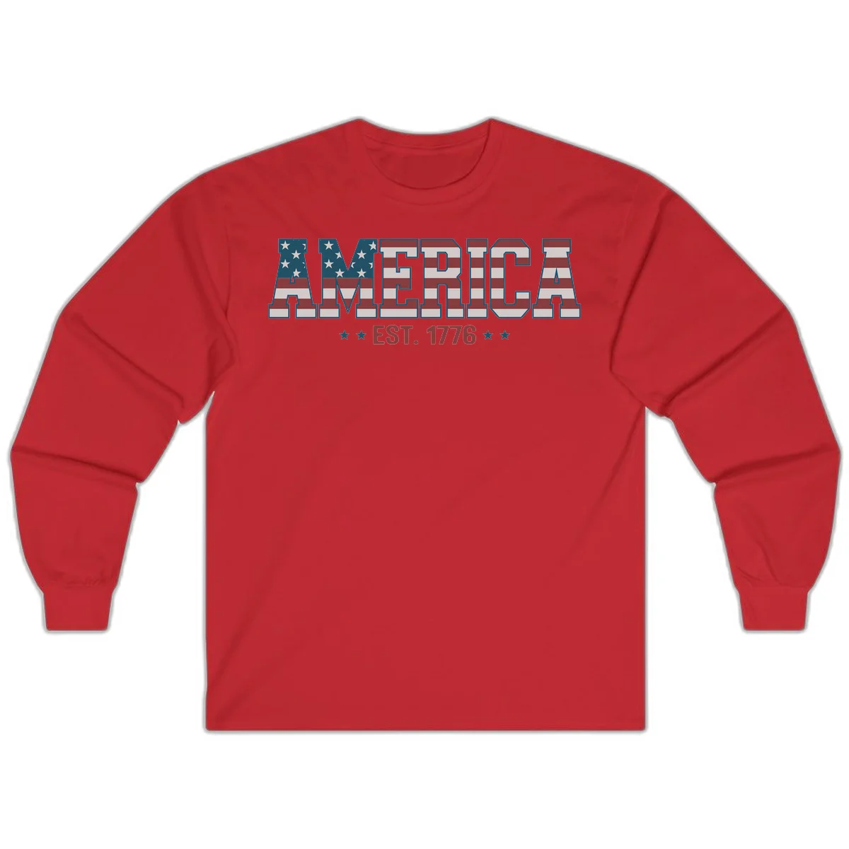 America Established 1776 Long Sleeve in Red