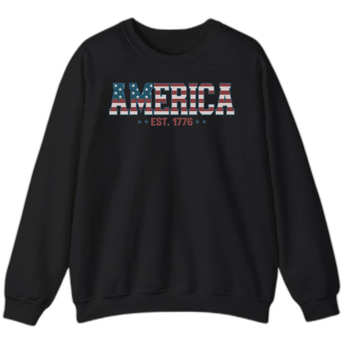 America Established 1776 Sweatshirt in Black