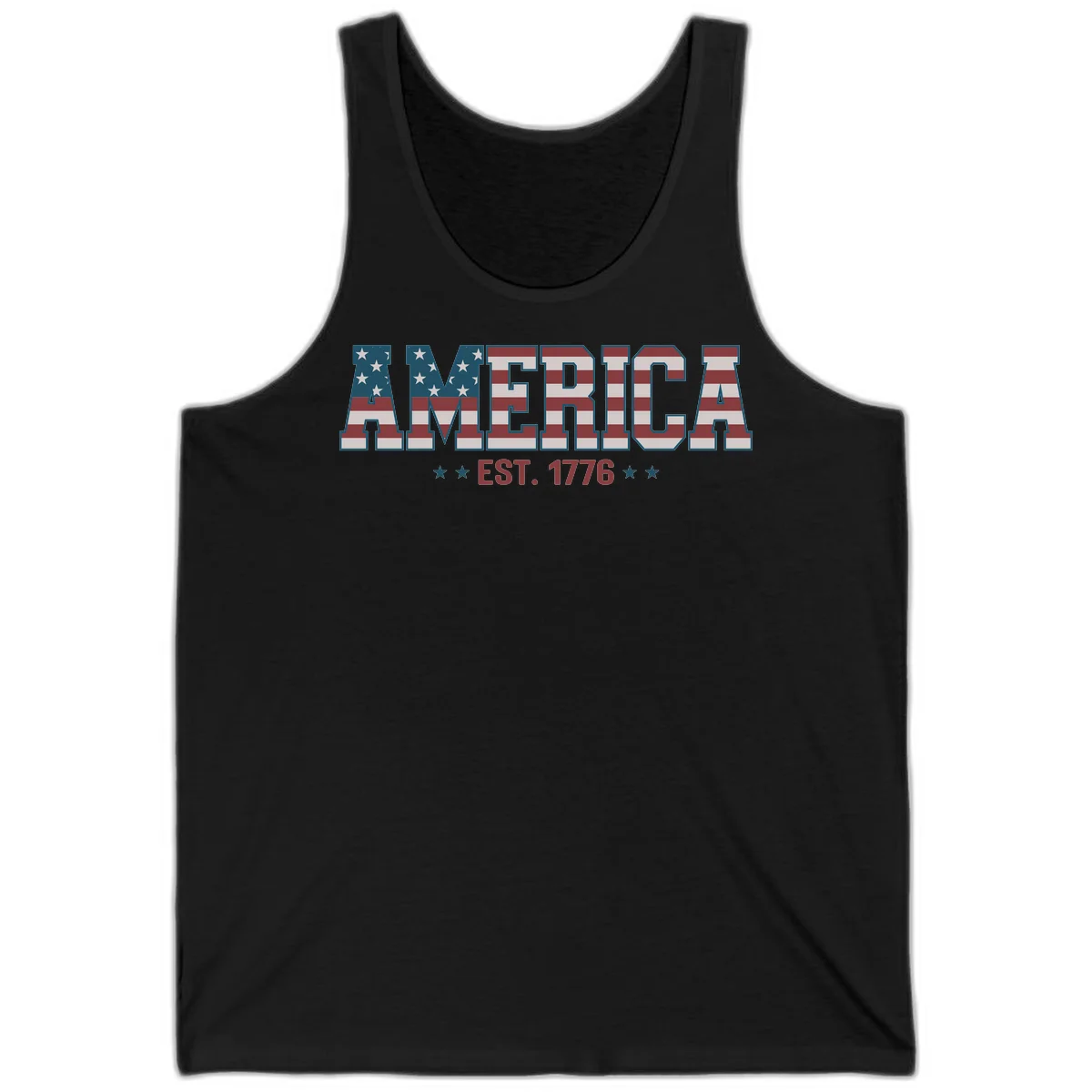 America Established 1776 Tank in Black