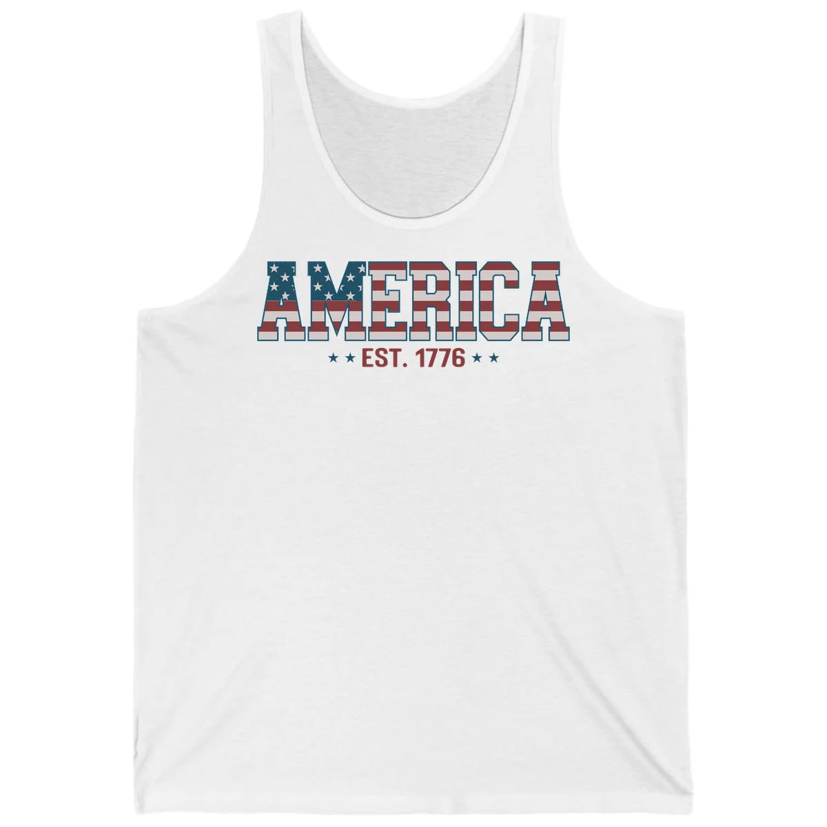 America Established 1776 Tank in White