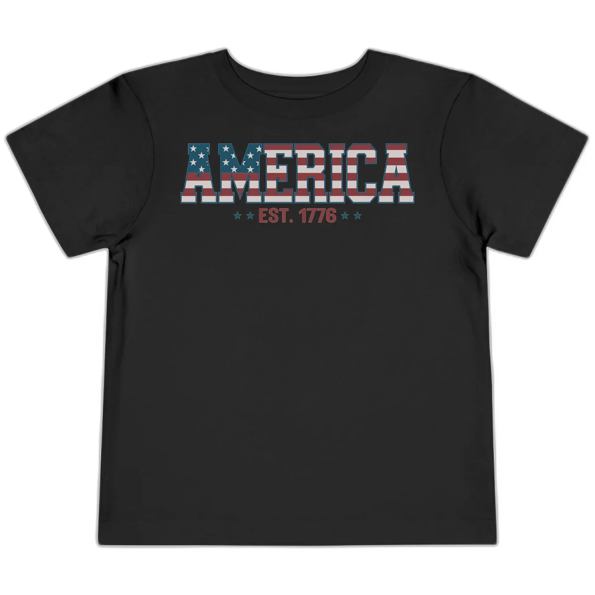 America Established 1776 Toddler T-Shirt in Black