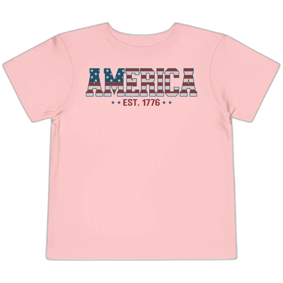 America Established 1776 Toddler T-Shirt in Pink