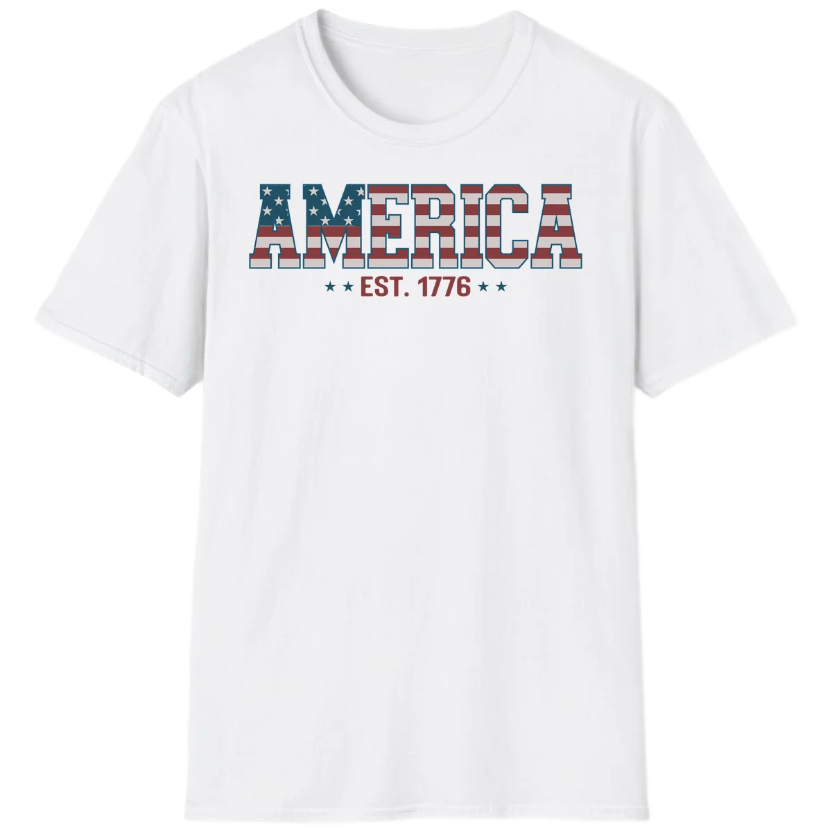 America Established 1776 Patriotic T-Shirt in White