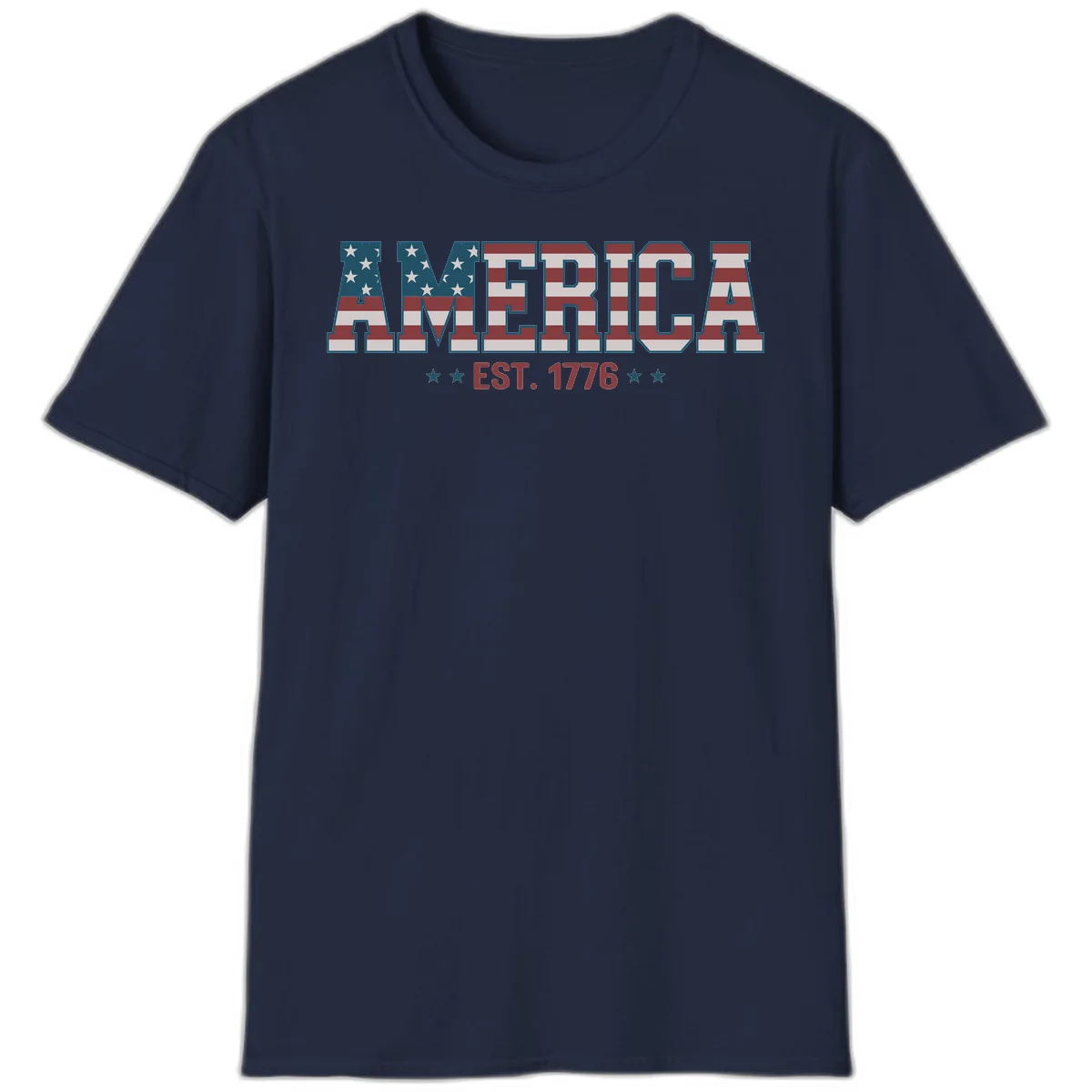America Established 1776 Patriotic T-Shirt in Navy