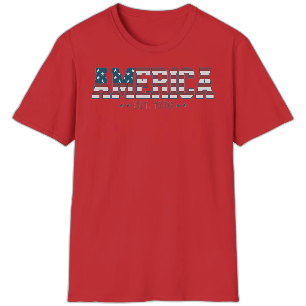 America Established 1776 Patriotic T-Shirt in Red