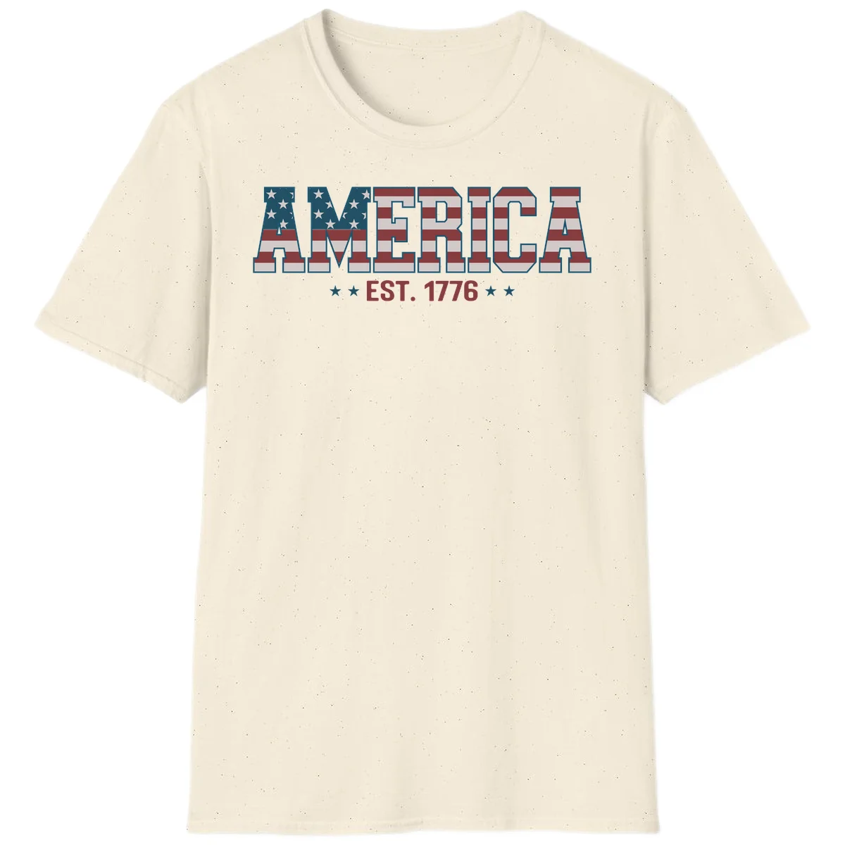 America Established 1776 Patriotic T-Shirt in Natural