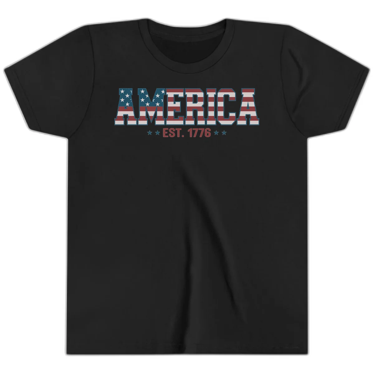 America Established 1776 Youth T-Shirt in Black