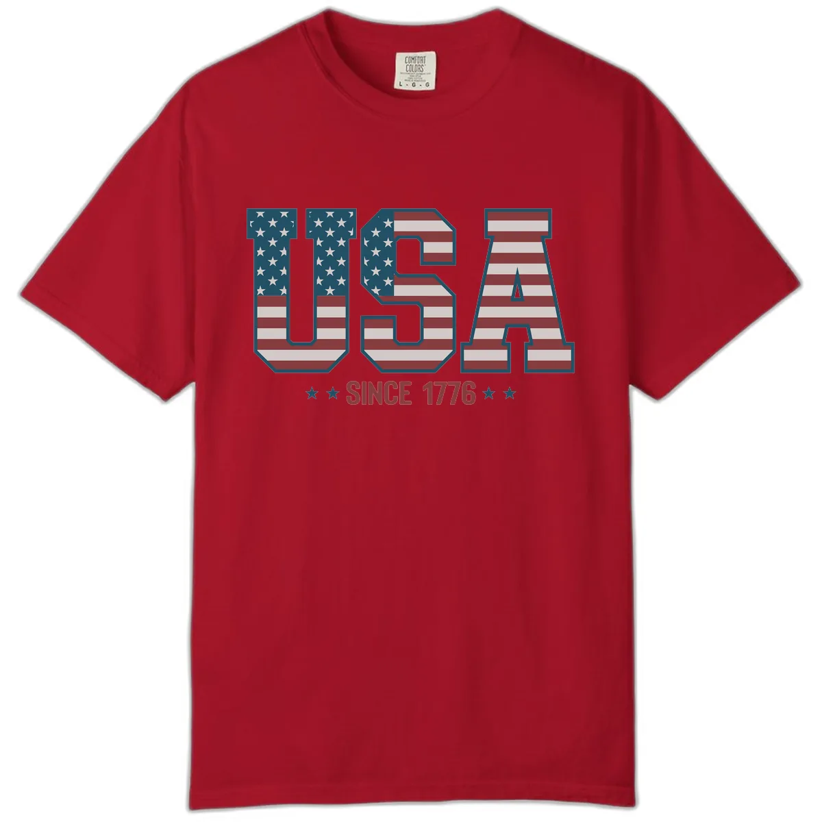 USA Since 1776 Patriotic Flag Design Comfort Color in Red