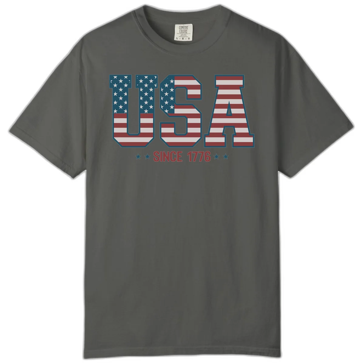 USA Since 1776 Patriotic Flag Comfort Color in Pepper