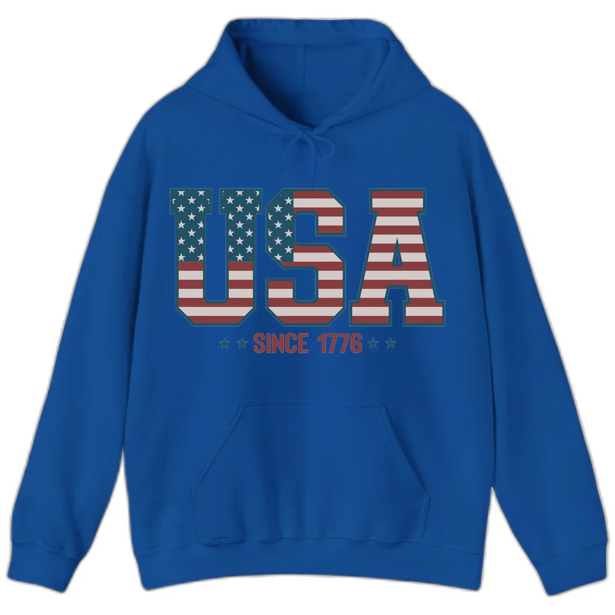 USA Since 1776 Patriotic Flag Hoodie in Royal